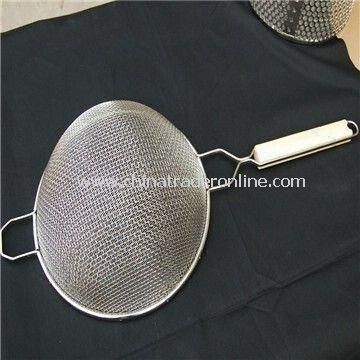 SS 201/304 Wire Mesh Skimmer/Strainer with Double Mesh Layer and Galvanized/Tinned Surface from China