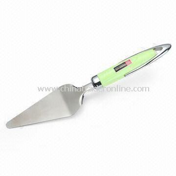 Stainless Steel Cake Spatula with 1mm Thickness, Available in Green and Orange Handles from China