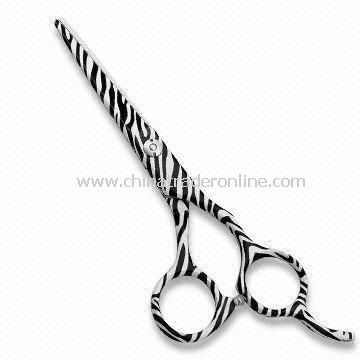 Hair Scissors with Zebra Design on the Surface