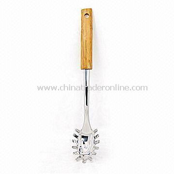 Stainless Steel Pasta Fork with Bamboo Handle, User-friendly and Durable from China