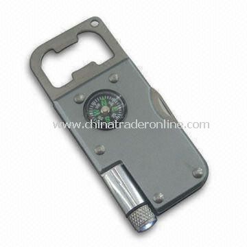 Multifunctional Bottle/Can Opener Keychain with Sharp Color, OEM and ODM Orders are Welcome