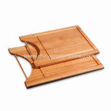 Wooden Cutting Boards with Rod for Easy Handling and Groove from China