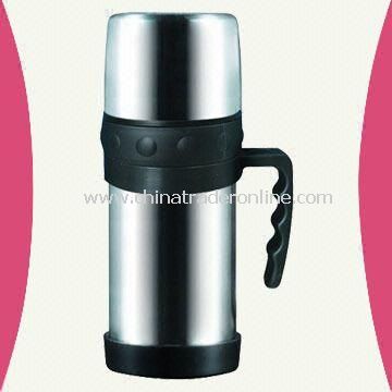 500mL Double Wall Stainless Steel Food Jug with Scoop Inside of Lid