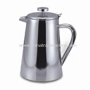 Glossy Stainless Steel Pitcher with Tea Strainer, 1/0.8L Size and Mirror finishing