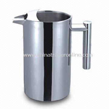 Jug, Double Wall Stainless Steel Water Pitcher, 1L Capacity