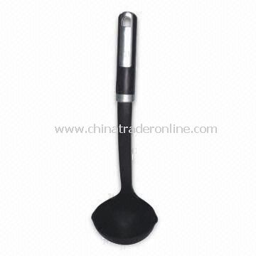 Scoop, Made of Nylon and Stainless Steel, with PP Handle and Steel Plate Inlay