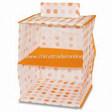 Storage Box/Closet Organizer, Made of Tangerine Circle Dye Printing Adhesive-bonded/Non-woven Cloth