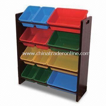 Toy Storage, Made of MDF with Paper, Available in Dark brown Color, Size 86.5 x 29 x 78cm