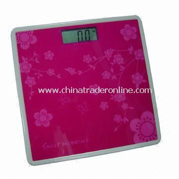 Electronic Bathroom Scale with High Precision Strain Gauge Sensor System, Measures 26 x 25.5 x 4cm