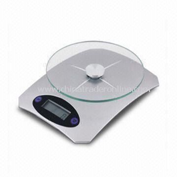 Electronic Kitchen Scale, Measures 20 x 15 x 4.5cm, with Automatic Zero Resetting