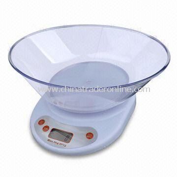 Electronic Kitchen Scale with Auto Zero/Off Function, Measures 21 x 16.5 x 11.5cm