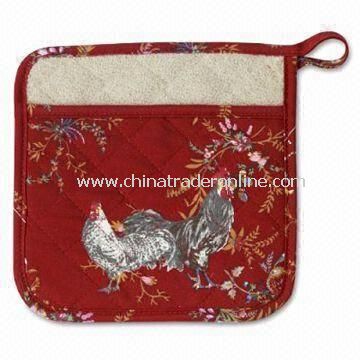 Pot Holder, Made of 100% Cotton, Customized Sizes and Logo Printings are Accepted from China