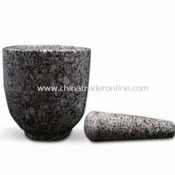 Granite Mortar with Stick, Ideal for Housewares from China