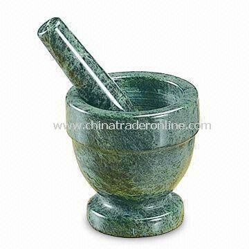 Mortar and Pestle, Made of Green Murble, Customized Specifications are Welcome from China