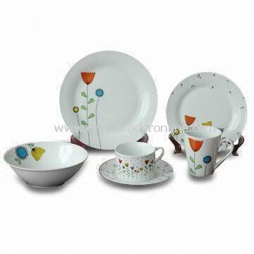 30 Pieces Porcelain Dinner Set with Decal, Available in Various Sizes