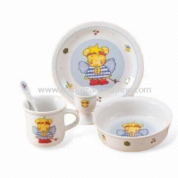 Dinnerware Set, Made of Porcelain, Includes Bowl, Cup and Spoon