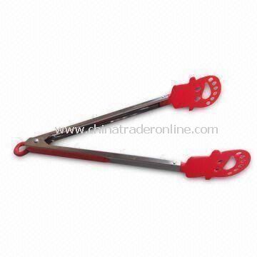 High Quality Stainless Steel Kitchen/Server/Salad/Food Tongs, Head Made of Nylon/Silicone