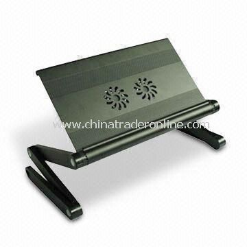 Laptop Stand with 2 Fans and Adjustable Height, Made of Aluminum Alloy from China