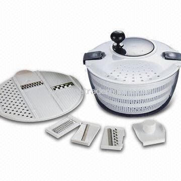 Salad Spinner, Made of PP, HIPS and PS, Measures &Oslash;24.2 x 16.3cm