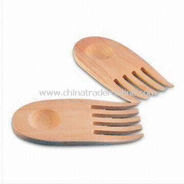 Two-piece Claw-shaped Salad Server, Made of Rubber Wood, Can be Washed by Hand and Air Dry