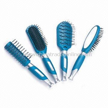 Hair Brushes with Shiny Rubber Coating from China