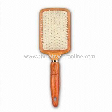 Paddle Cushion Hair Brush with Wooden Handle, Various Colors and Sizes are Welcome from China