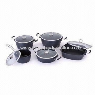 10 Pieces Non-stick Cookware Set, Made of Die-cast Aluminum, Available in Various Sizes