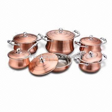 12-piece Stainless Steel Cookware Set, Packing Sized 58.5 x 32.5 x 57cm from China