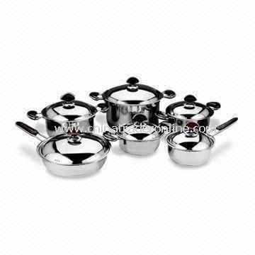 12pcs Stainless Steel Cookware Set, Includes 24 x 13.5cm Saucepot and 24 x 6 Fry Pan