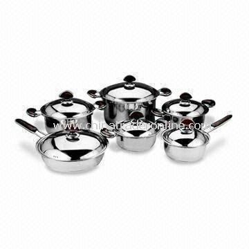 12pcs Stainless Steel Cookware Set, Includes 24 x 13.5cm Saucepot and 24 x 6 Fry Pan from China