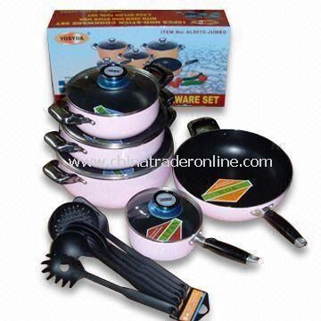 15-piece Non-stick Aluminum Alloy Cookware Set, Available in Various Colors from China