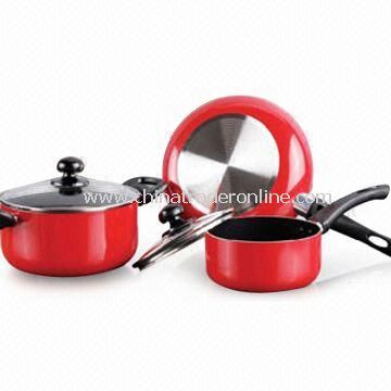 5-piece Aluminum Non-stick Cookware Set, Easy to Clean from China