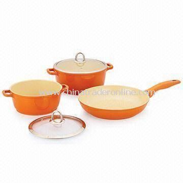 5 Pieces Non-stick Cookware Set, Made of Aluminum, Available in Various Sizes