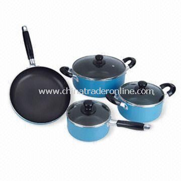 7-piece Aluminum Non-stick Cookware Set, Available in Various Sizes from China