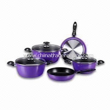 8 Pieces Forged Cookware Set with Two Layers Non-stick Coating, Made of Aluminum