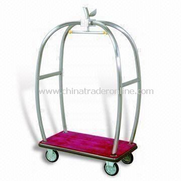 Hotel Baggage Cart with Polished Finish, Available in Steel Color