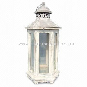 Novelty Wood Lantern Candle Holder for Home Decoration, with Window Panes, Comes in Various Designs from China