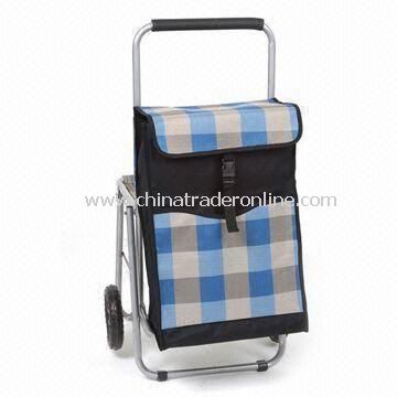 Shopping Cart with Chair, 0.8mm Aluminum Alloy Tube and EVA Wheel, Measure 89 x 46 x 61cm