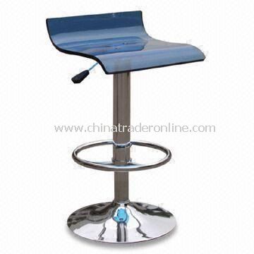 Swivel Bar Stool with Acrylic Seat, Measures 375 x 410 x 530 to 740mm