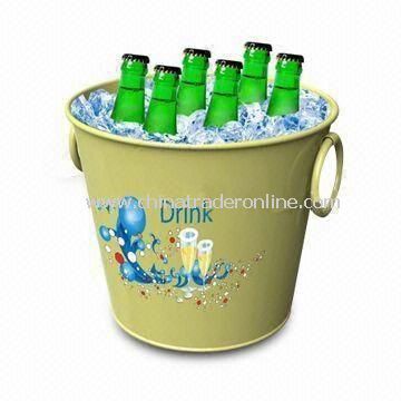 Ice Bucket, Made of Plastic Material and Customized Logo Printing Welcomed