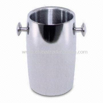 Stainless Steel Ice Bucket for Hotels and Bars, Various Designs are Available