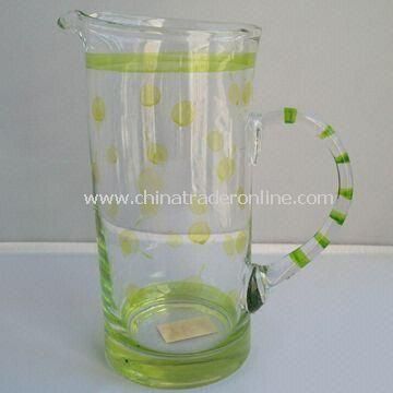 30oz Glass Pot with Hand Painting Pattern, 86mm Bottom Diameter and 105mm Top Diameter from China