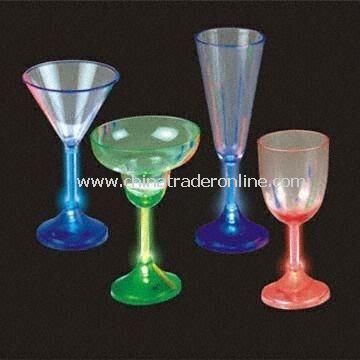 Battery-powered LED Cocktail Glasses, Available in 4 Different Shapes from China