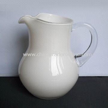 Milky Color Glass Decanter with 2,201ml Capacity, 100mm Bottom Diameter and 210mm Height