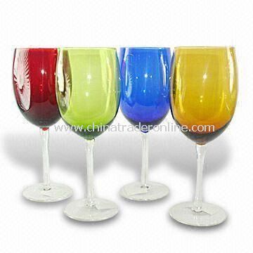 Colored Wine Glasses with Height of 21.5cm from China