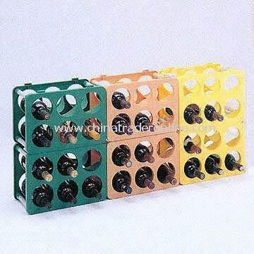 Colorful Plastic Wine Rack Measures 357 x 257 x 217mm