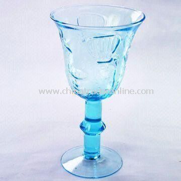 Handmade Sea Blue Wine Glass, Measuring 11.5 x 20cm from China