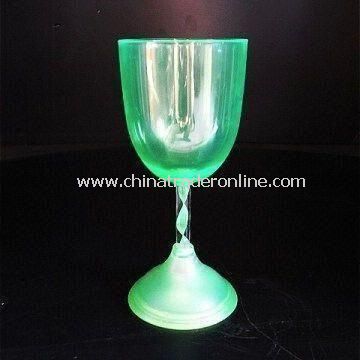 LED Wine Glass with Rubber Ring on Base and Fast Blinking Function, Sized 81 x 180mm, 93g Weight from China