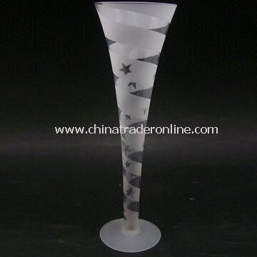Sand Blast Wine Glass, Measuring 8 x 25 x 7cm