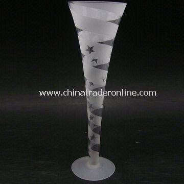 Sand Blast Wine Glass, Measuring 8 x 25 x 7cm from China